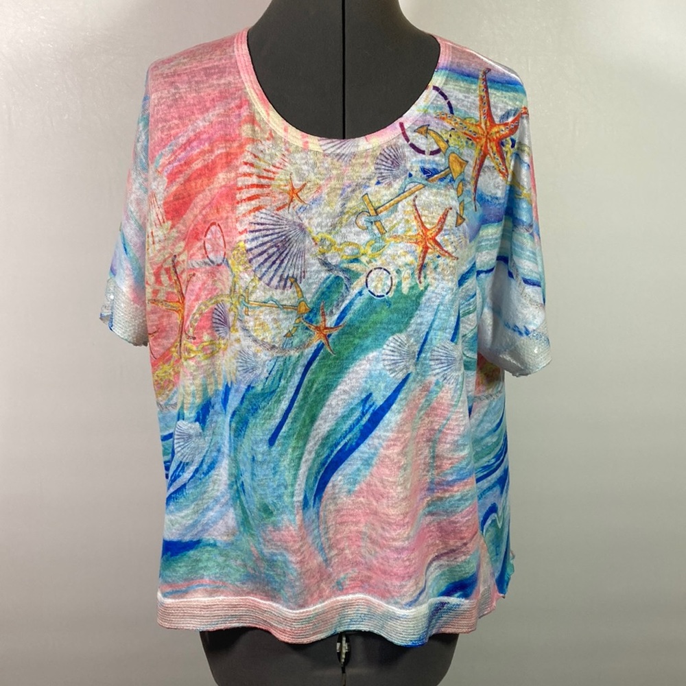 Impulse Light Weight Colorful Print Top Size Small